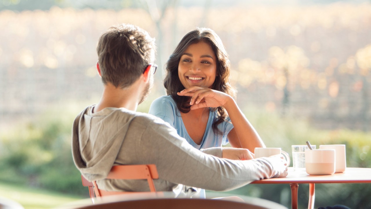 Couple at breakfast table