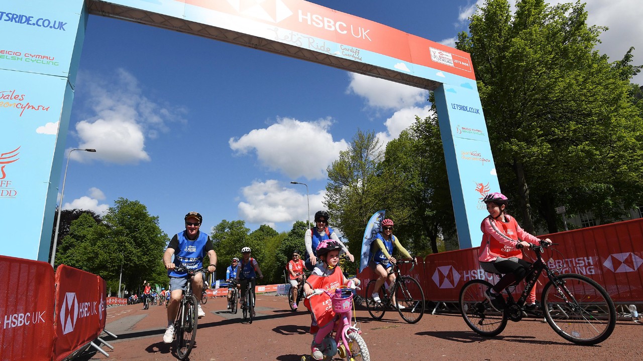 Group of riders at the cycling event